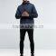 Wholesale Custom Best Price High Quality New Design Navy Zip Front Drawstring Hood 100% Polyester Woven Casual Men Jacket