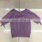 Women 100%cotton middle sleeve purple t-shirt garment stock lot
