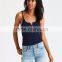 MGOO New Pattern Scoop Neck Tight Sling Crop Top Drop Armhole Sexy Zipper Front Tank Top Women