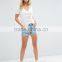 Wholesale customized summer cheap women custom t-shirt V Neck And Beach Bum Burnout