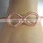 Women Fashion Jewelry Double Infinity Symbol Hammered Copper Bangle Bracelet Gift 2017