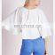 unique design fancy cheap white polyester cap blouse young lady