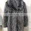 Winter Jacket natural silver fox fur coat