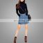 Wholesale Products Dongguan Factory Denim Dolly Button Through Skirt In Mid Wash Europe Blue Slim Fit Denim Skirt