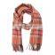 Inner Monglian Manufacturer Directly Wholesale 20% Cashmere 80% Wool Tassel Plaid Check Lady Scarf