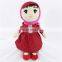 Musical Rag Soft Plush Girl Doll Toy With Red Dress Custom Pretty Stuffed Plush Baby Muslim Doll