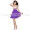 New Fashion One Shoulder Crystal Beaded Coral Chiffon Short Girls Party Dresses AJ001