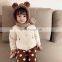 2020 Latest Design Warm Bear Embroidered  Jacket for Girls Kids Baby Winter Cotton Padding Jacket