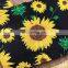 Girl Summer Clothing Set Sunflower Print Kids Sleeveless Strap & Plaid Skirt & Hair Band Outfits for 1-5Y