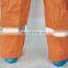 Breathable industrial protective workwear with reflective tape orange color