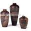 Japanese Style Modern Simple Hand Painted Modern Geometric Black Ceramic Vase Floor Vase for Home Decoration