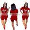 Brand Pink Print Fitness Shorts Set Tracksuit Women Clothing 2 Pcs Set Sweatsuit Woman Short Tshirts Plus Size Two Piece Outfits