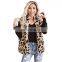 A drop shipping custom brand ladies autumn and winter new hot sale lamb cashmere leopard print zipper vest jacket