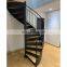 factory price Beautiful and compact rod railing spiral staircase with oak treads