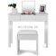 White Bedroom Furniture Dresser Vanity Makeup Dressing Table with Flip Top Mirror 2 Drawers & 3 Removable Organizers