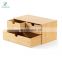Bamboo Desk Organizer - Mini Bamboo Desk Drawer Tabletop Cosmetic Storage Organization for Office or Home (3 Drawer)