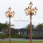 Modern Hot selling outdoor vintage 2.5m-6m 2-5 heads aluminum yard lamp garden pole light for villa hotel street garden