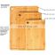 Factory Custom Private Label Logo 3 Pieces Eco-friendly Wood Slotted Large Organic Bamboo Cutting Boards Chopping Blocks Set