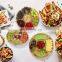 Bamboo Wood Plates Round Wooden Trays Dinnerware Set For Serving Fruits Set Of 4