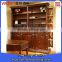 wood bookcase with glass doors,wood carved bookcase walnut color