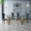 Event Luxury Gold Frame Marble Top Event Dining Table Set For Banquet Wedding Decoration