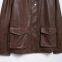 New women's vintage loose casual long-sleeved pocketed faux leather blazer with collar.