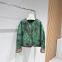 Manteau de mante de mink en style chinois nouveau, en jacquard vert, pour femme, de haute qualité, en fourrure et en duvet, court pour l'hiver