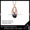 2015 Fashion perfect design 925 stering silver rose gold plated black zirconia micro pave luxury jewelry set for women