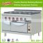 Hotel kitchen equipment commercial 4 burners gas range with lava rock grill and oven/multifunctional cooking range BN-G812
