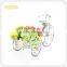 Round White Small Bike Shaped Garden Basket Flower Pot