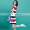 Custom wholesale fashion auto strip girls casual hooded dress with pocket