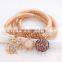 Ally express wholesale new gold bracelet designs zinc alloy rhinestone owl jewelry