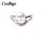 Fashion Jewelry Zinc Alloy Pearl Ring Elegant Women Party Show Gift Dresses Apparel Promotion Accessories