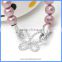 Hot 925 Sterling Silver Micro Pave Zircon Butterfly Jewelry Accessory Connector Clasp With End Cap For Pearl Necklace SC-CZ038