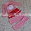New coming matching winter santa claus top stripe pant christmas boutique clothing sets