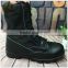 2015 new design black genuine leather desert military boots