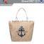 2015 Summer Travel Women Linen Beach Tote Waterproof Fabric