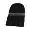 Chic pure color Men and women fashion wool knitted turtleneck cap with black hat