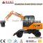 Wheel excavator with auger for sale 6 ton excavator machine