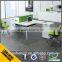 Modern design aluminum frame modular partitions office 2 seat office desk T shaped office desk