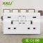 British standard 13a multi double 3 pin 2 gang wall switch socket with 2 usb outlet