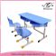 Adjustable height cheap colorful kids double seat classroom desk top