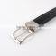 Two tone Embossed genuine leather snap belt