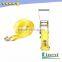 Double J hook retractable ratchet strap