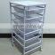 6 tier white drawer storage organizer rolling trolley cart