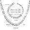 High Quality Mens Flat Gold Embossed Bracelet Stainless Steel Cuban Necklace Link Chain Jewelry