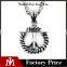 Classic Style Mens Vintage Silver Stainless Steel Casting Symbol Peace Pendant Necklace