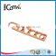 Zinc alloy rose gold rectangle hollow logo zipper puller