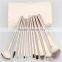 Brush set for makeup professional custom logo 12pcs goat hair makeup brush