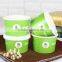 Green Color Disposable Salad Paper Bowls Custom Logo Offset Printed